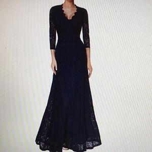 Miusol floral lace maxi dress, navy blue